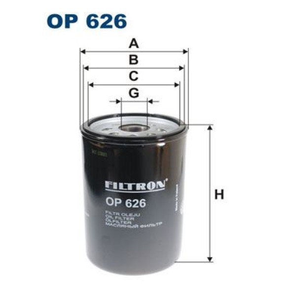 FILTRON OP626 Yağ Filtresi Mann Tga 41.530-M2000L-M-L2000-M90-G90-Cla-Askam 