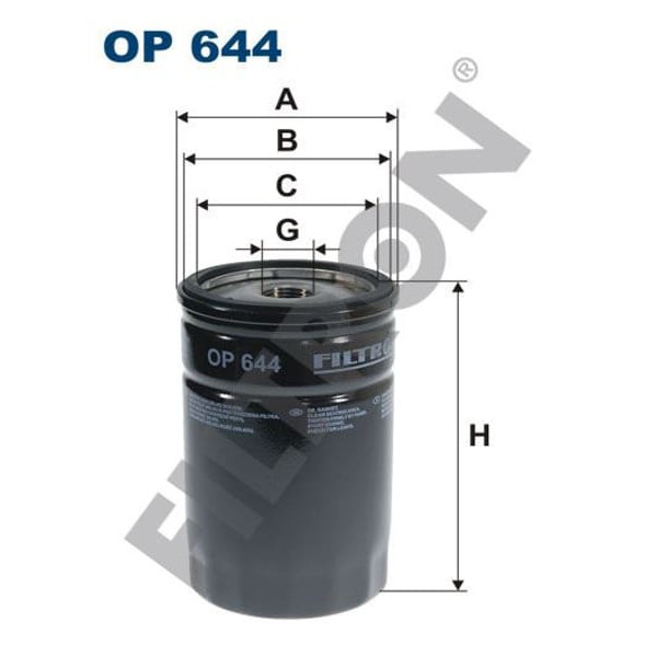 FILTRON OP644 Yağ Filtresi Chrysler Voyager / Grand Voyager (Rg) 2.5 Crd (Turbodiesel) 142Hp 02/01-1