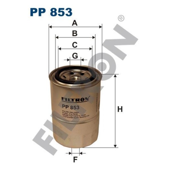 FILTRON PP853 Yakıt Filtresi Isuzu Midi / Midi Van 2.0 Td 69Hp 01/89- 