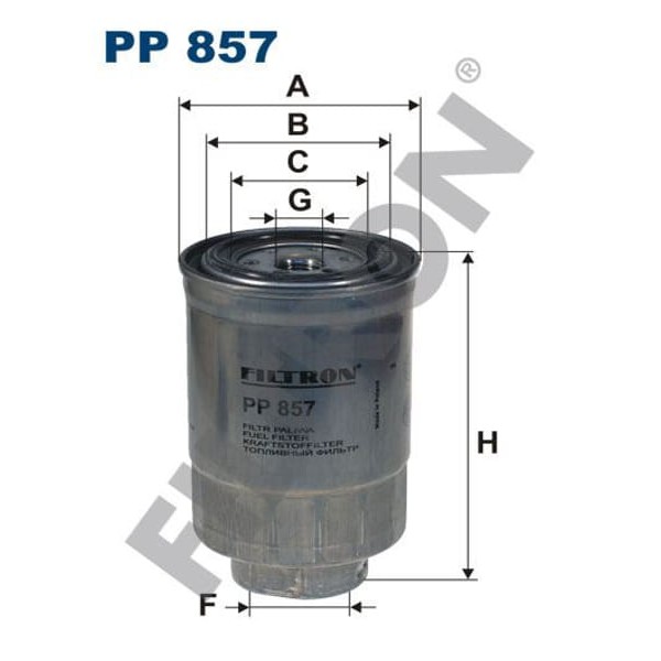 FILTRON PP857 Yakıt Filtresi Nissan Almera-Xtrail 2.2Di-Dci 01-Pickup 2.5D 96- Primera 2.0 91- 