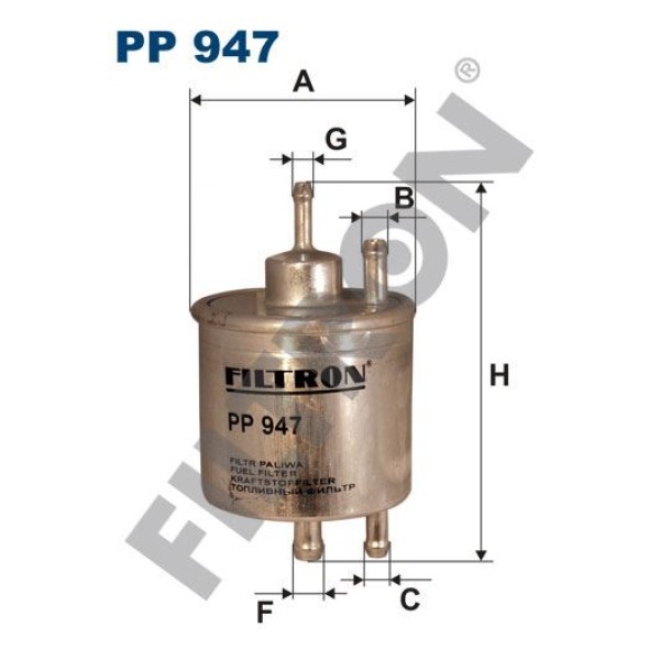 FILTRON PP947 Yakıt Filtresi Mercedes A Serisi (W168) A140-A160-A190-A210-Vaneo 1.6-1.9 97- 