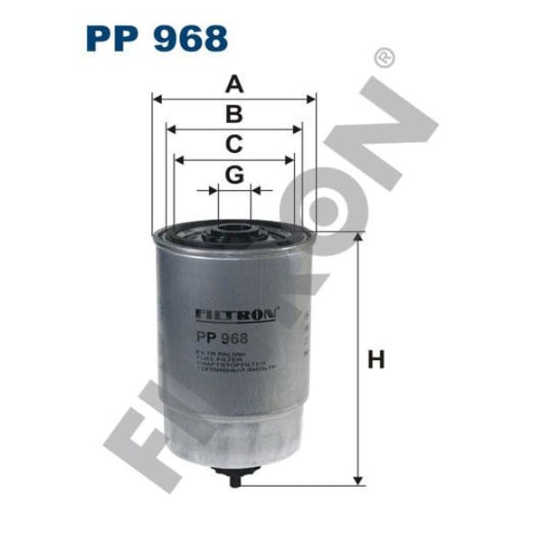FILTRON PP968 Yakıt Filtresi Boxer 2.0HDI-2.8HDI 00- Ducato 2.0Jtd-2.8Jtd (00-02) Jumper 2.0HDI-2.2H