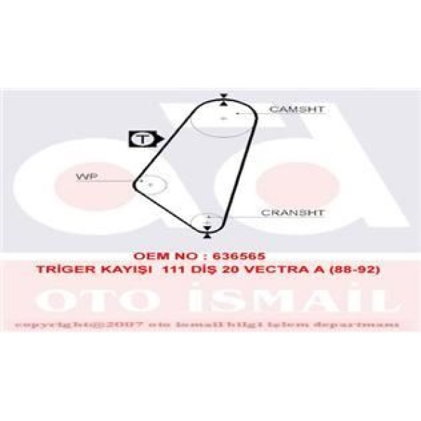 GATES 5047 Triger Eksantrik Kayışı Vectra Omega A Kadett 111X200