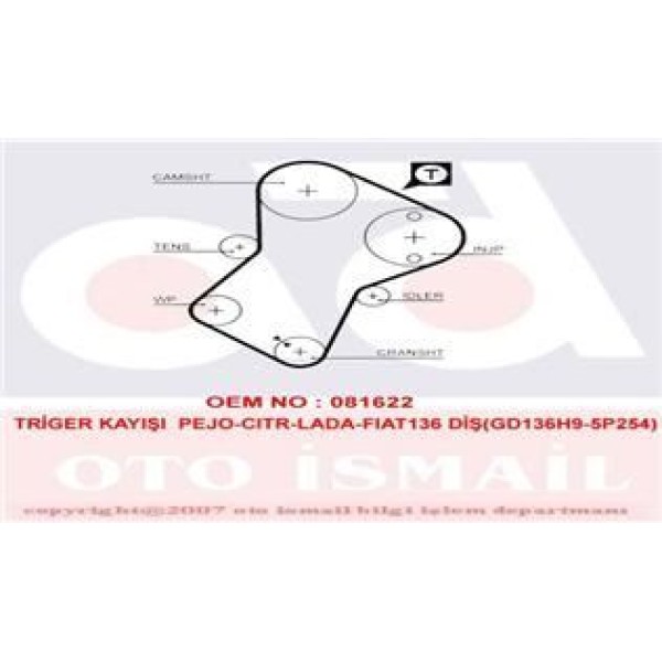 GATES 5049XS Triger Eksantrik Kayışı Scudo Ducato / 405 Partner Em Expert Boxer / C15 Berlingo Em Ju