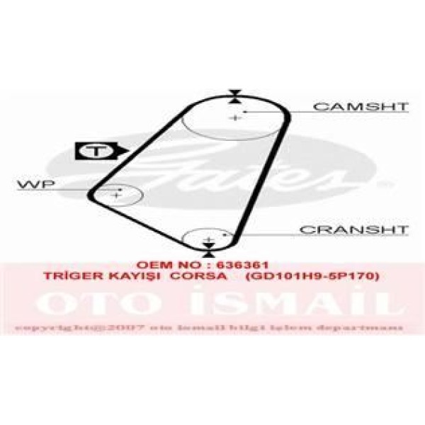 GATES 5052 Triger Eksantrik Kayışı Corsa A Kadett D 101X170