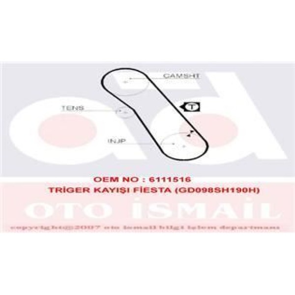 GATES 5055XS Triger Eksantrik Kayışı Fiesta 86-90 Escort III IV 1.6 098X190 