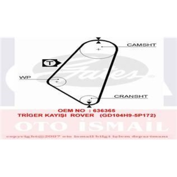 GATES 5083 Triger Eksantrik Kayışı Vectra A 88-92 1.4 1.6 104X170 