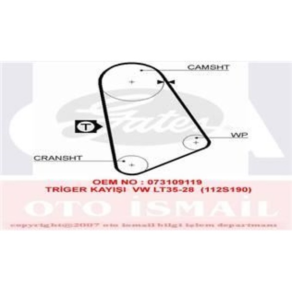 GATES 5123 Triger Eksantrik Kayışı 112×190 Lt28- T35-Lt40-Lt45-Lt50-Lt55 2.4 12V 82-96 Ct573 