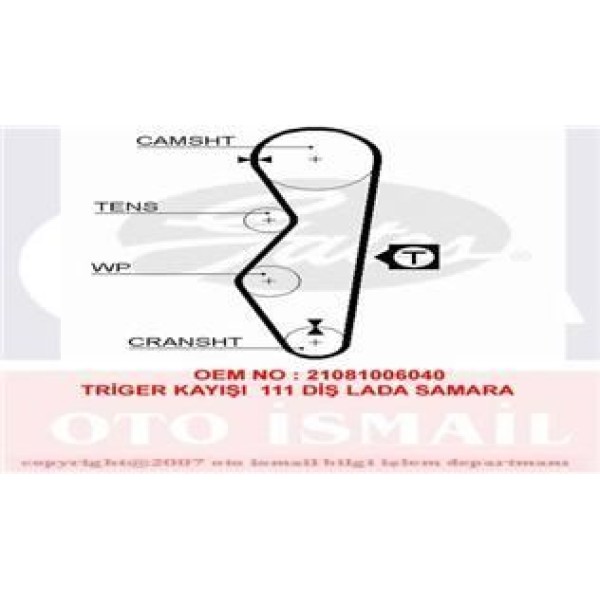 GATES 5124 Triger Eksantrik Kayışı Samara 111X190