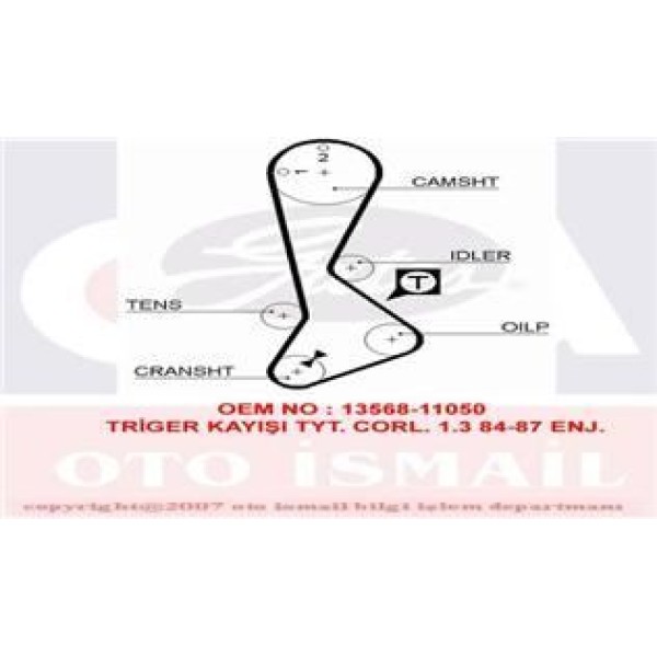 GATES 5197XS Triger Eksantrik Kayışı Corolla 88-97 1.3 2E Karbüratörlü 123X240 