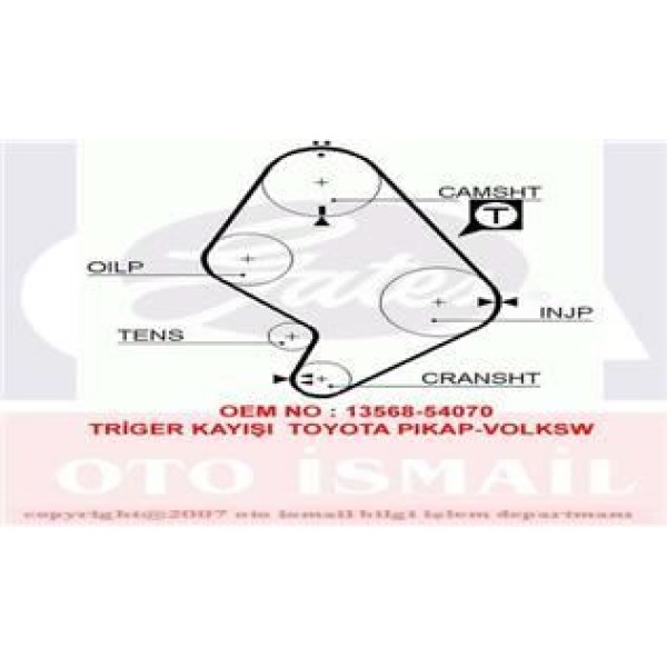 GATES 5214XS Triger Eksantrik Kayışı Hilux 90-04 2.4D 129X310