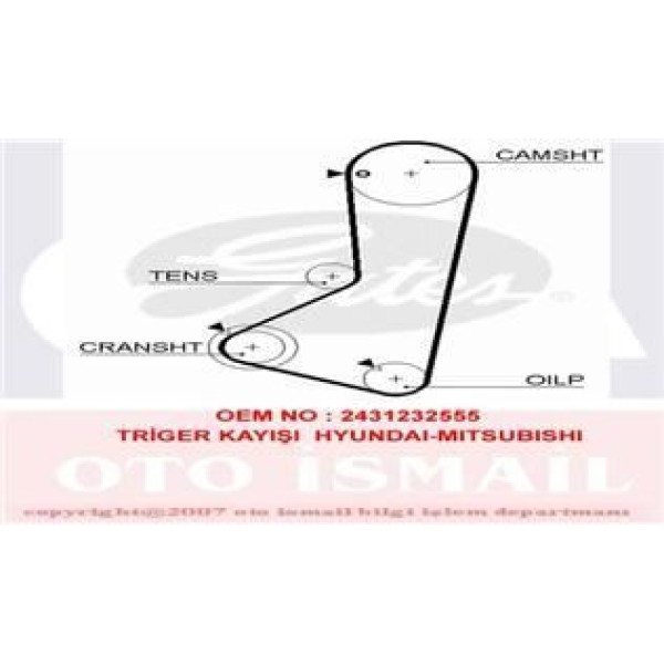 GATES 5256XS Triger Eksantrik Kayışı Sonata 88-93 84-92 1.8 2.0 2.4 122X240 