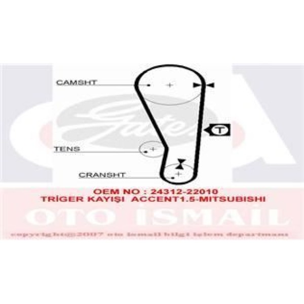 GATES 5283XS Triger Eksantrik Kayışı Accent 95-00 Getz Matrıx 1.5İ 16V 1.3 12V 092X220 