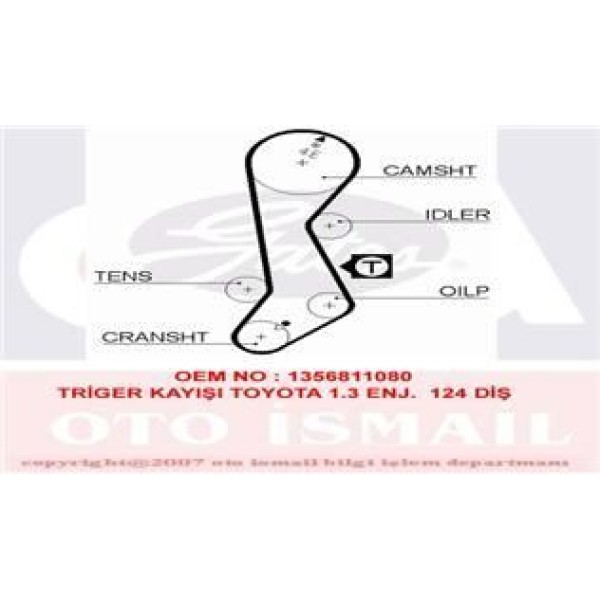 GATES 5358XS Triger Eksantrik Kayışı Corolla Ae111 98-02 1.3 2E 16V 124X260 124Dıs 