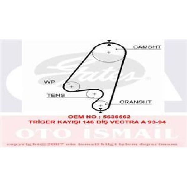GATES 5367XS Triger Eksantrik Kayışı Astra F Vectra A 1.6 1.8 2.0 146X200