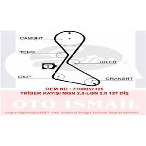 GATES 5370XS Triger Eksantrik Kayışı Megane Laguna 2.0 8V F3R 127X190 