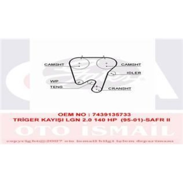 GATES 5378XS Triger Eksantrik Kayışı Laguna I Safrane 2.0 16V N7Q 148X230
