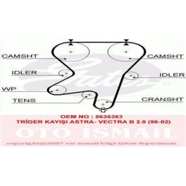 GATES 5408XS Triger Eksantrik Kayışı Astra F 2.0 16V 169X240