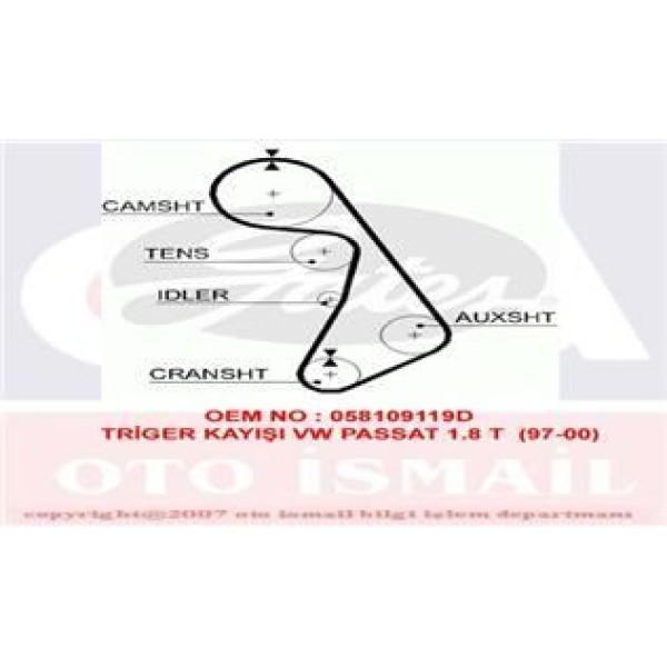 GATES 5425XS Triger Eksantrik Kayışı Passat 97-00 1.8T 152X250