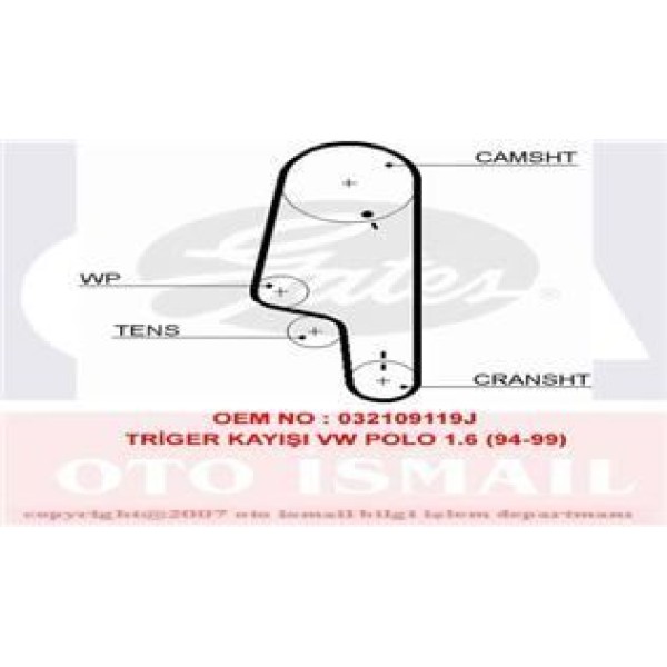 GATES 5428XS Triger Eksantrik Kayışı Polo Hb 95-99 1.6 Aee 137X190 137Dıs