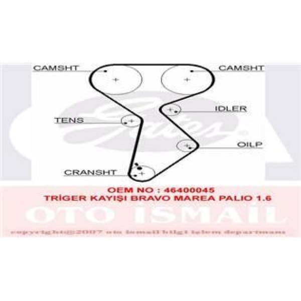 GATES 5432XS Triger Eksantrik Kayışı Palio Albea Doblo Marea Brava Bravo 1.6 16V 158X254