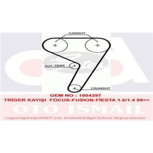 GATES 5433XS Triger Eksantrik Kayışı Fiesta IV V Focus II 1.25 1.4 1.6 117X220