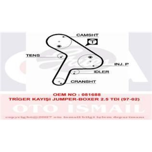 GATES 5471XS Triger Eksantrik Kayışı Boxer / Jumper 2.5 TDI 8V 147X320 