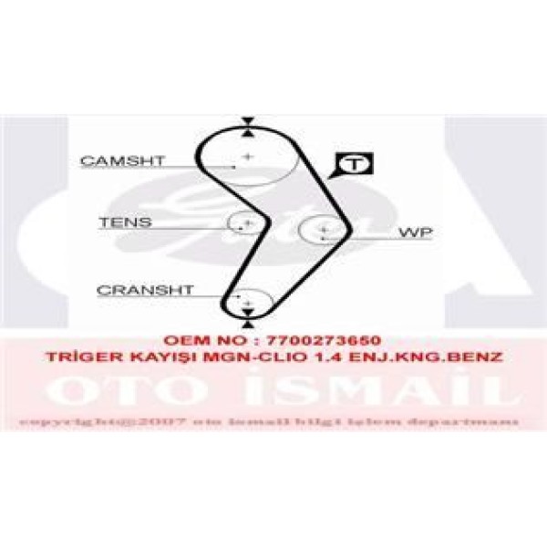 GATES 5473XS Triger Eksantrik Kayışı CLIO Kangoo Megane 1.4 8V E7J K7J 1.6 8V K7M 096X170