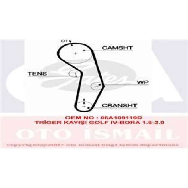 GATES 5489XS Triger Eksantrik Kayışı Golf IV Bora / A4 1.6 Akl 2.0 138 Dıs 138X230