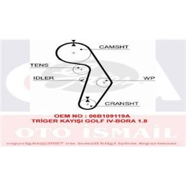 GATES 5491XS Triger Eksantrik Kayışı Golf IV Bora Passat / A4 A6 1.8T 150X230 150Dıs 