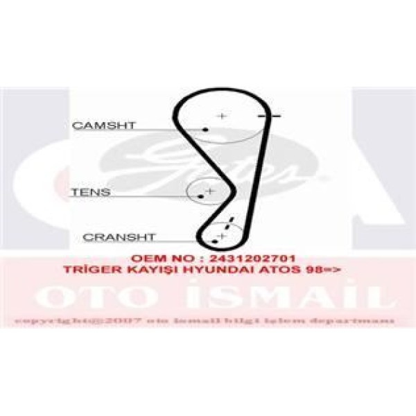 GATES 5511XS Triger Eksantrik Kayışı Getz İ10 Atos / Picanto 1.0 1.1 101X200