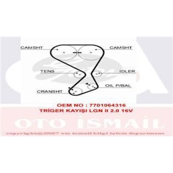 GATES 5550XS Triger Eksantrik Kayışı Megane Laguna II 1.8 16V F4P 126X270