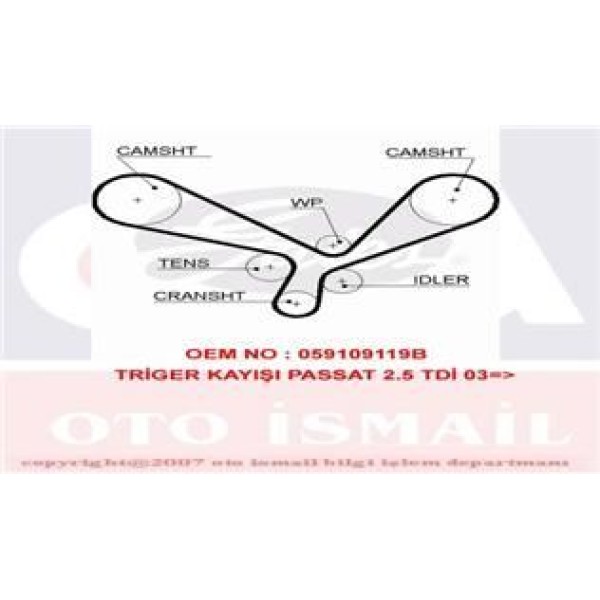 GATES 5557XS Triger Eksantrik Kayışı Passat / A4 A6 A8 2.5 TDI 207X300