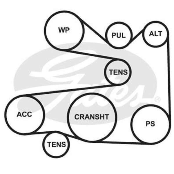 GATES 5PK1023 V Kayışı 106 91- / Saxo / Astra G / Celıca / Bmw X5 1.4 1.6 