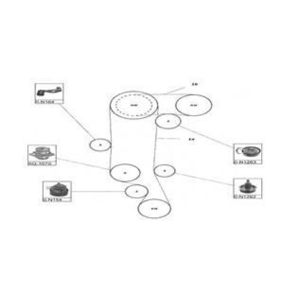 GATES KP25565XS-1 Triger Eksantrik Gergi Seti - Su Pompası Golf IV V Bora Polo Caddy II III / Cordob 