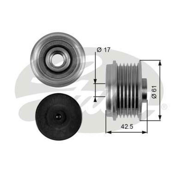 GATES OAP7043 Alternatör Kasnağı Kangoo Megane I Laguna Scenic / Carisma / S40 V40 1.9 DCI 