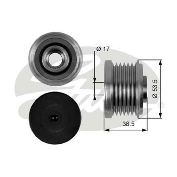 GATES OAP7055 Alternatör Kasnağı 1.6 3.16