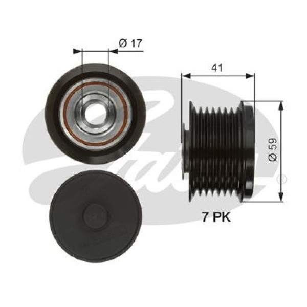 GATES OAP7078 Alternatör Kasnağı Camry 08-11Land Cruiser 09-Lexus Es 12-Lexus Gs 05-Lexus Rx 06- 4,0