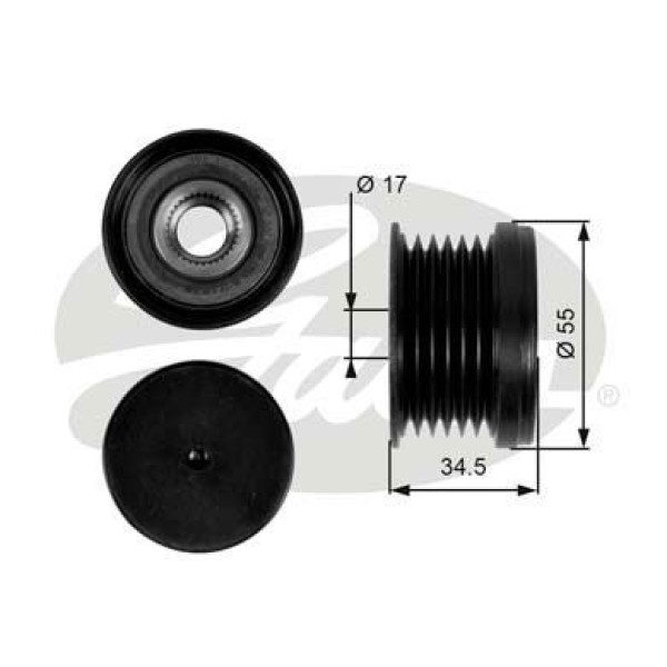 GATES OAP7090 Alternatör Kasnağı Golf V VI Jetta Passat / Ibiza Leon / Fabia Octavia 1.6 Fsı Blf