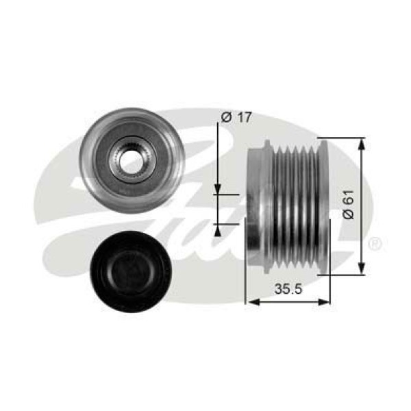 GATES OAP7100 Alternatör Kasnağı Captiva Lacetti / Vito 108 110 2.0D