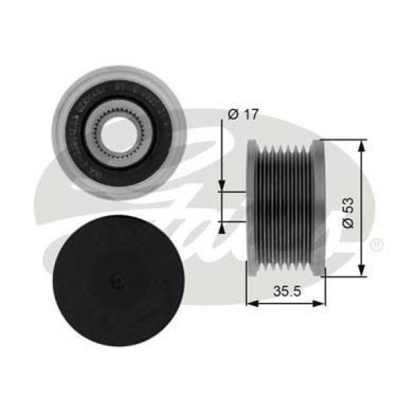 GATES OAP7110 Alternatör Kasnağı Megane Laguna II Trafic Master 1.9 DCI 2.0 DCI 2.5 DCI