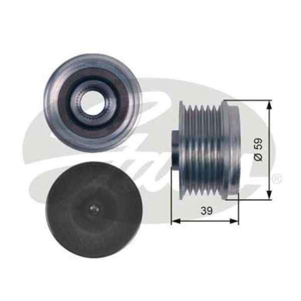 GATES OAP7114 Alternatör Kasnağı Rulmanlı Caddy IV Golf Vıı Passat 14-A3 12-A4 13-15 Ibiza 08-10 Leo 