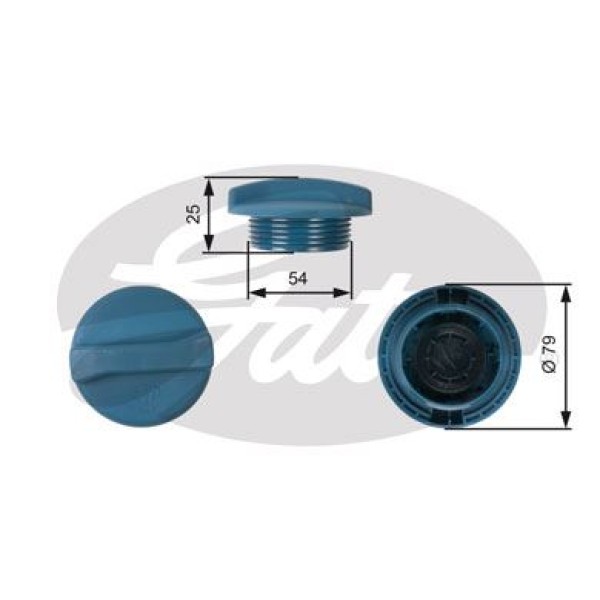 GATES RC205 Ek Depo Kapağı Caddy 95-Golf 83-Passat 86-Polo 85-T4 90-Cordoba 94-Ibiza 84-Toledo 91-