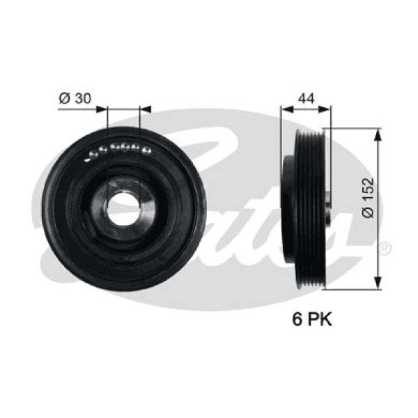 GATES TVD1105 Krank Kasnağı Master 2,5 DCI G9U 