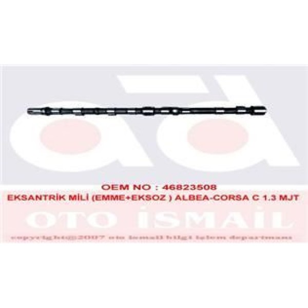 GEMSAFT FTALB01 Eksantrik Mili Palio Albea Doblo Fiorino / Astra Corsa 1.3 Jtd 1.3 Cdtı 16V Emme Egz