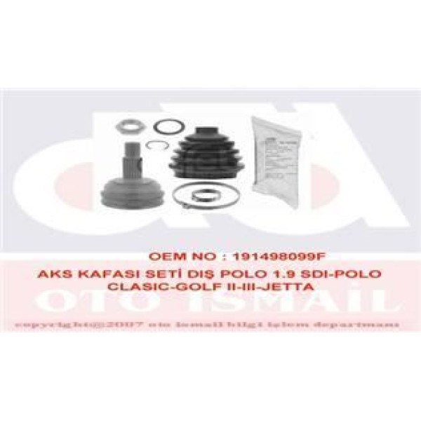 GKN GLANZER 302118 Aks Kafası Dış Polo Classıc Caddy 1.6 1.9 Aft 1Y
