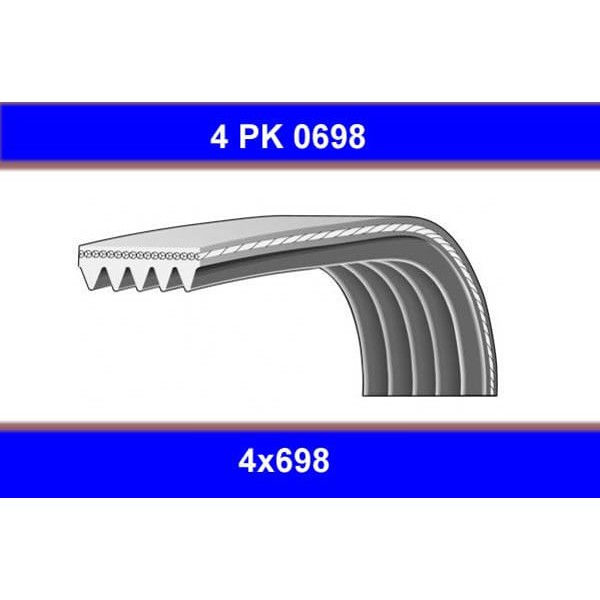 GMB 4PK0698 Kanallı Kayış PeugeotCitroen Bx-Zx-C15LadaMitsubishi (48431) 