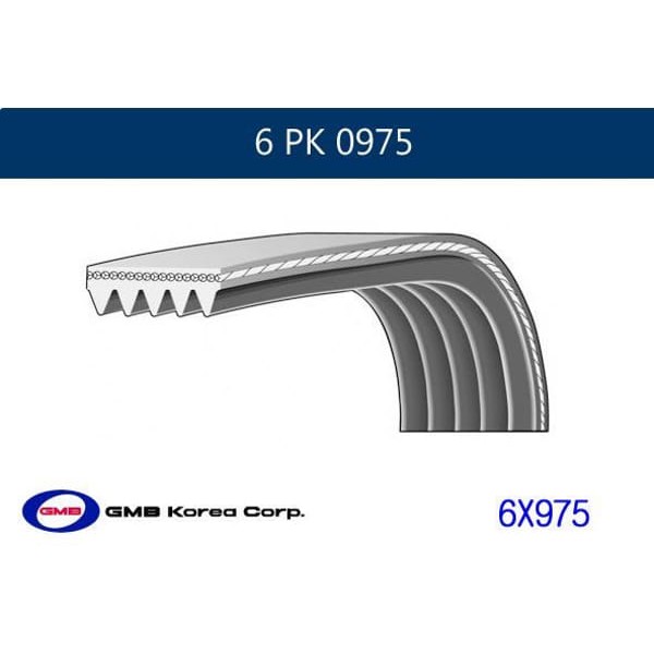 GMB 6PK0975 V Kayışı Mazda 3 1.6 04-