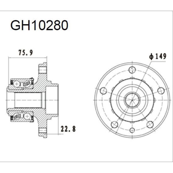 GMB GH10280 On-Porya Arka Teker 5 Bijon Absli Transporter T5