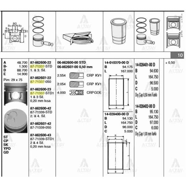 GOETZE ISS 6-862607-0 Segman 0.50 Starex Goetze 